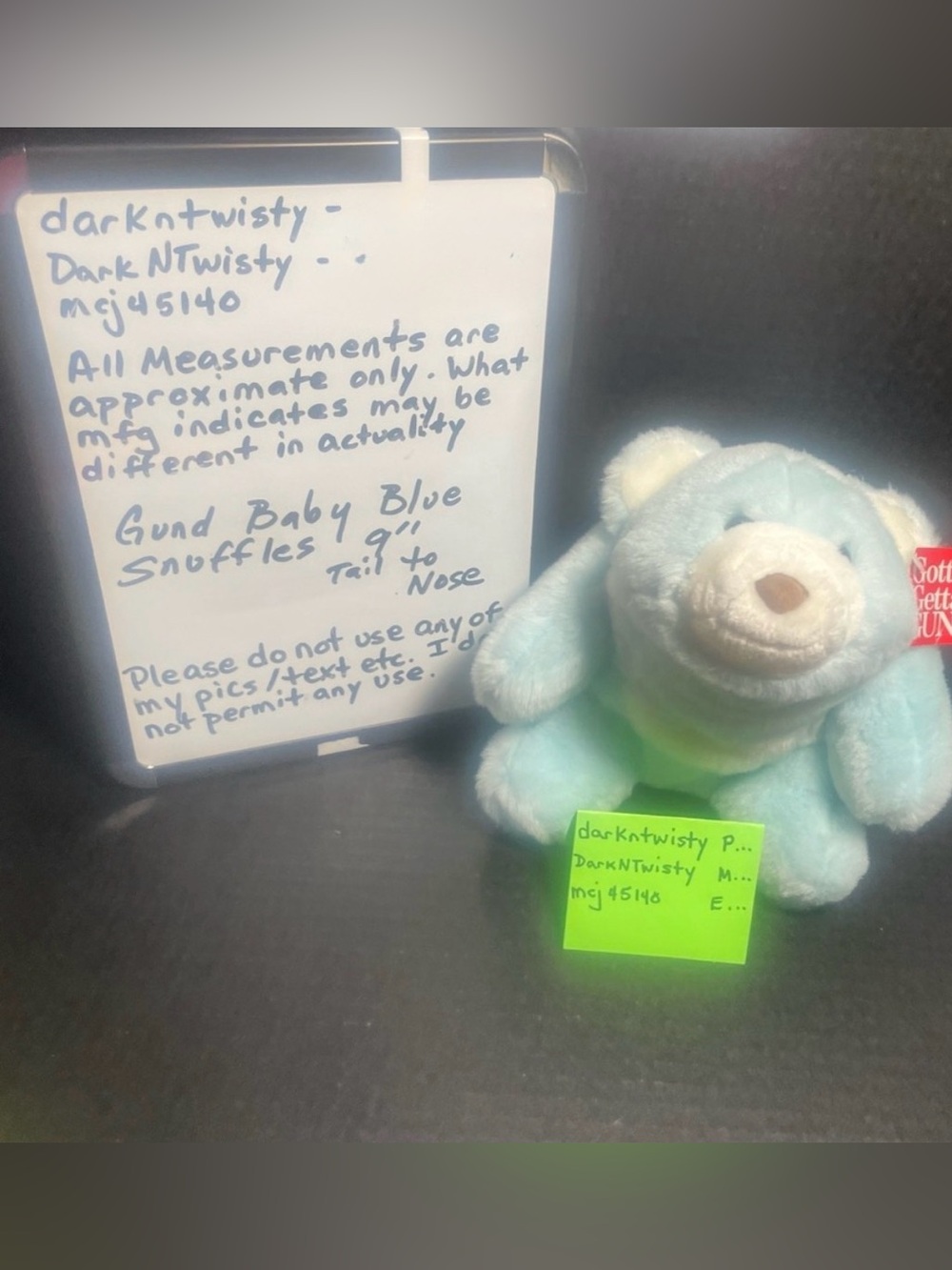 BNWT VINTAGE GUND SNUFFLES BLUE 9”